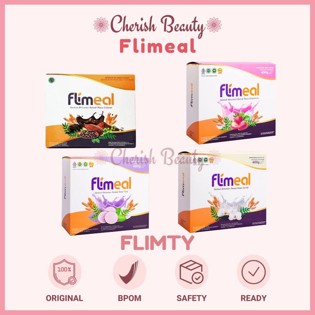 

FLIMEAL 1 box isi 12 sachet Flimty Meal Replacement Coklat Taro Vanilla Strawberry Pengganti Sarapan Official Store