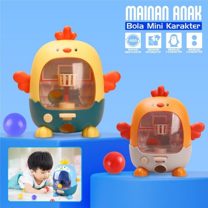 Mainan Anak Interaktif Bola Basket Karakter Ayam Mini Shoot Basketball Kekinian Terbaru 2023 Viral