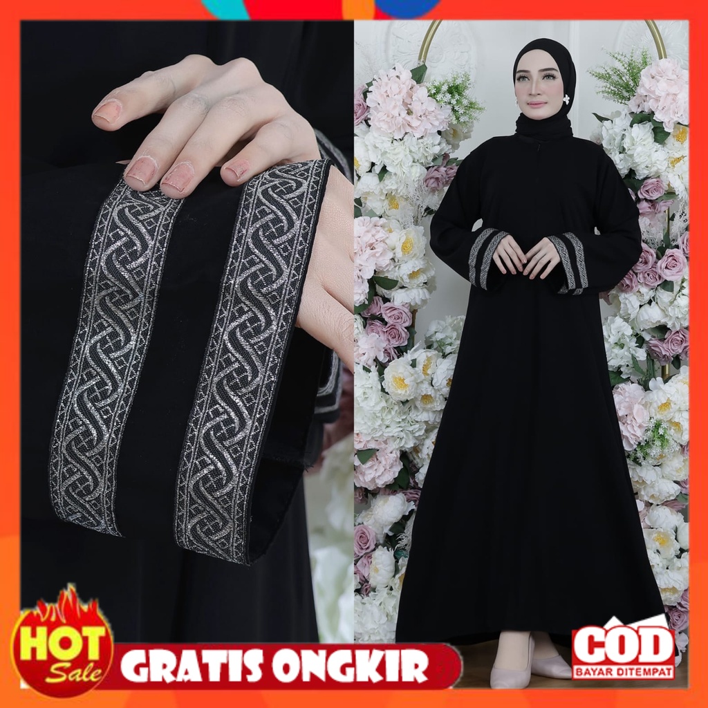 KAIN ADEM HALUS TEBAL / Gamis Terbaru Abaya Hitam Jetblack Athifah BUSUI Abaya Turkey Polos Simple D