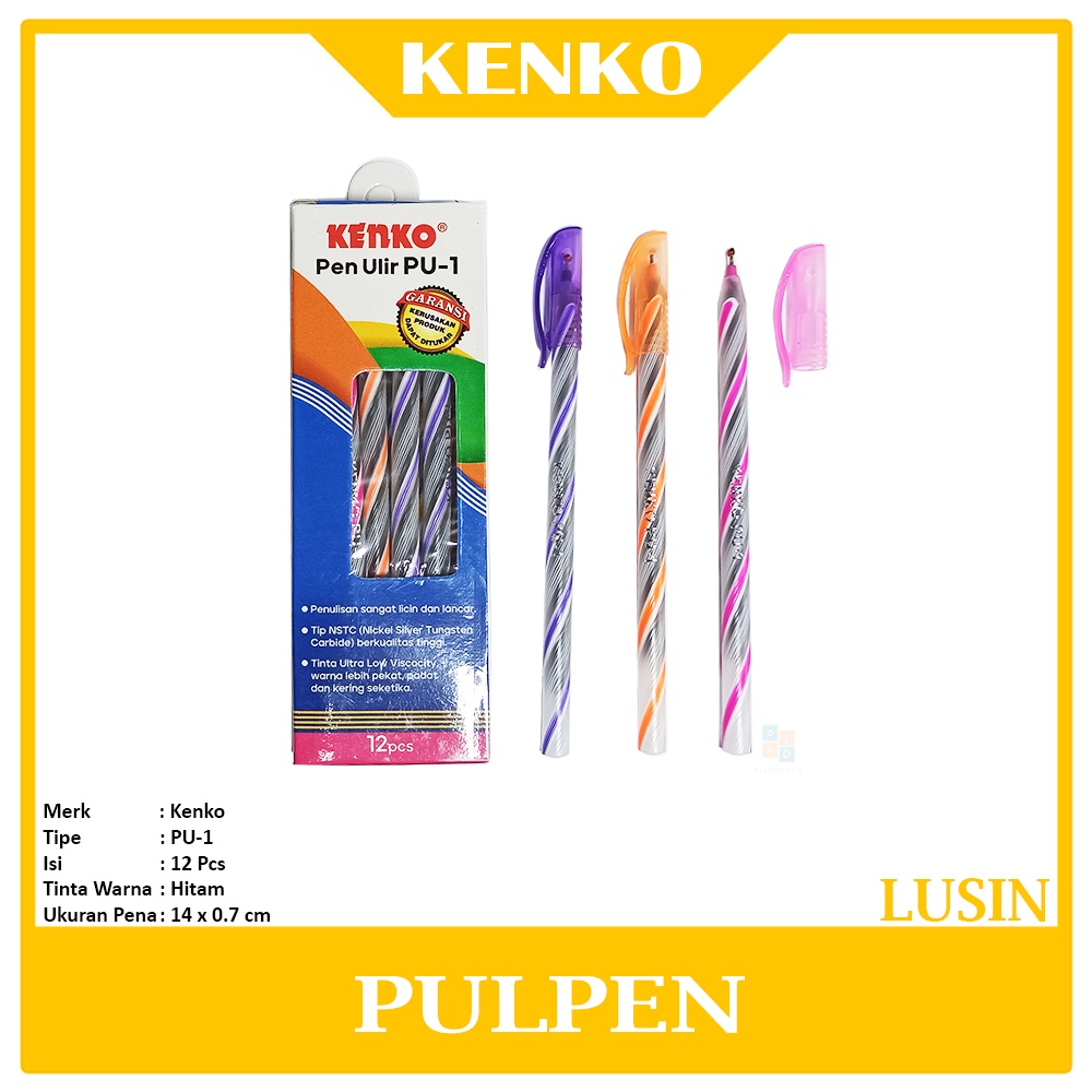 

Kenko - Pulpen Pena Ulir PU-1 Warna Hitam - Lusin