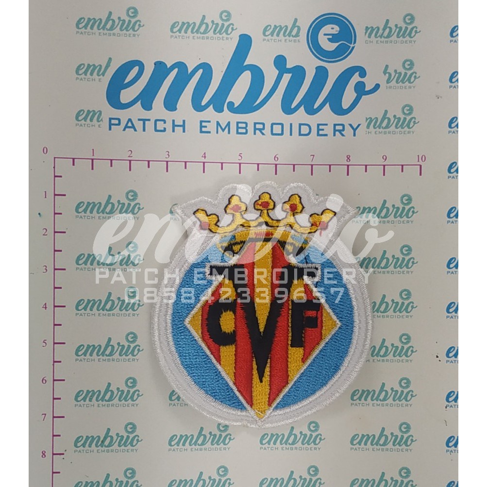 Bordir LA-015 PATCH BORDIR LOGO VILLARREAL FC EMBLEM SEPAK BOLA LIGA SPANYOL EMBLEM LA LIGA EMBLEM B