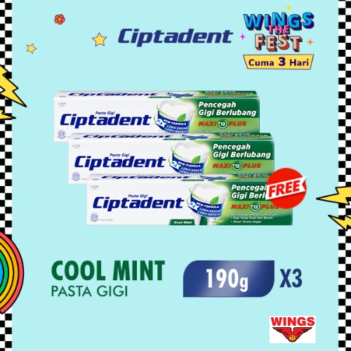 [B2G1] Ciptadent Toothpaste Cool Mint Tube 190gr - Gambar 2