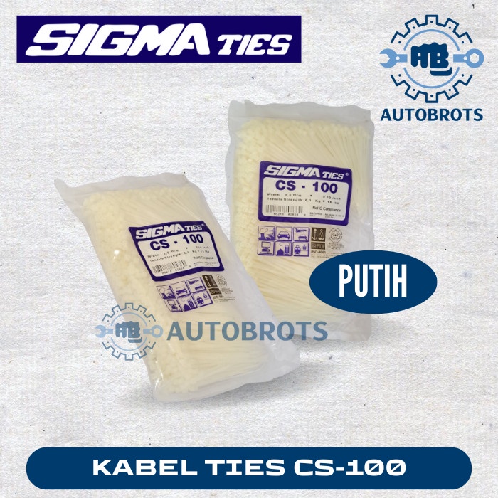 

SIGMA Kabel Ties CS 100 / Tali Kabel 100mm 10cm - PUTIH isi 1000pcs