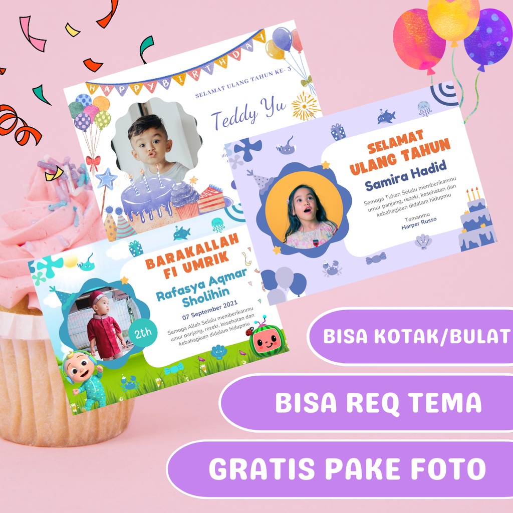 

STIKER STICKER LABEL CROMO TEMPEL BOX TASYAKURAN ULTAH ULANG TAHUN SUDAH ADA LEMNYA 1 LEMBAR ISI 42 PCS BENTUK KOTAK ATAU BULAT BISA CUSTOM PAKE FOTO PLUS CUTTING POTONG PROMO COD GRATIS ONGKIR