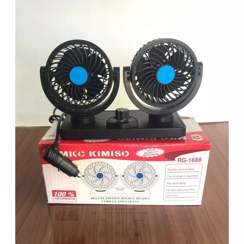 Bisa Cod Kipas Angin Mobil 12 Volt Kipas Mini Truk Double Fan Blower Usb Car Cooling Termurah