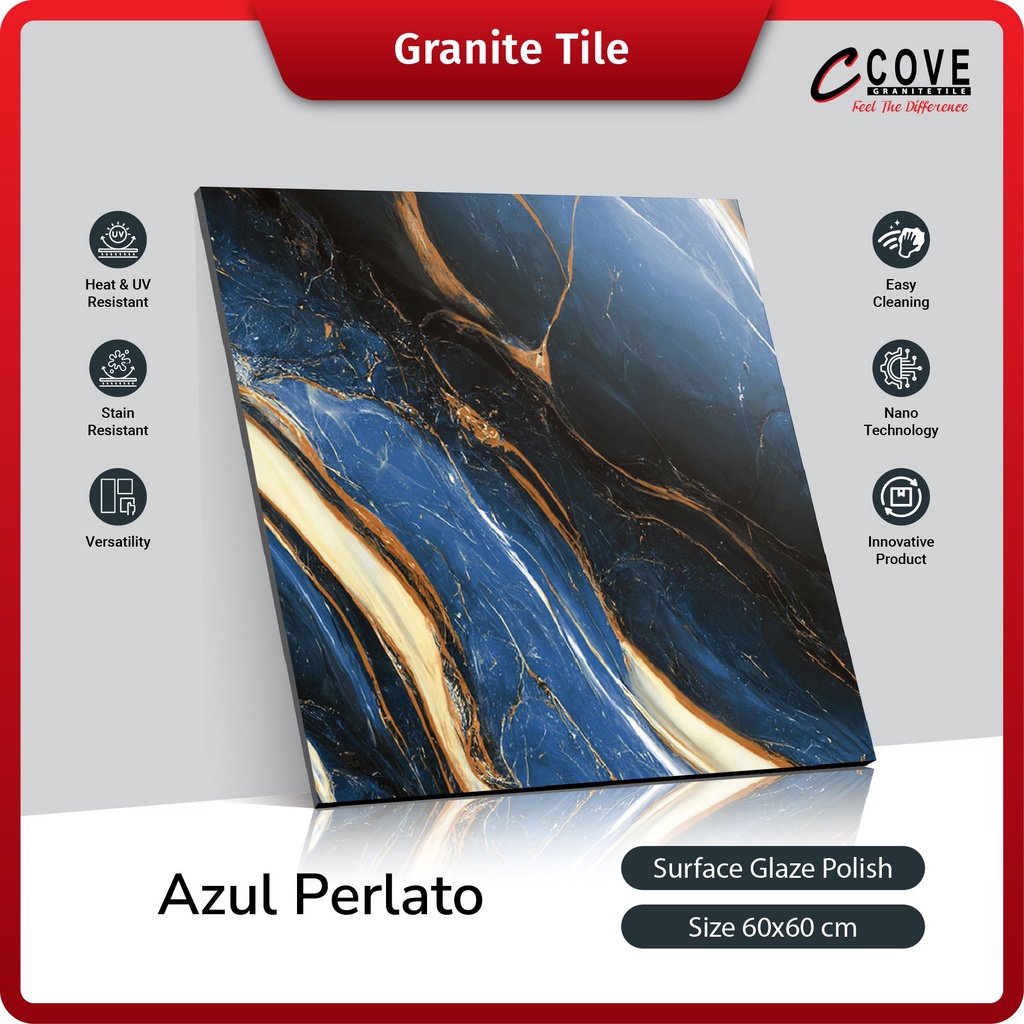 Cove Granite Tile Azul Perlato 60x60 Granit / Kramik Lantai Dinding