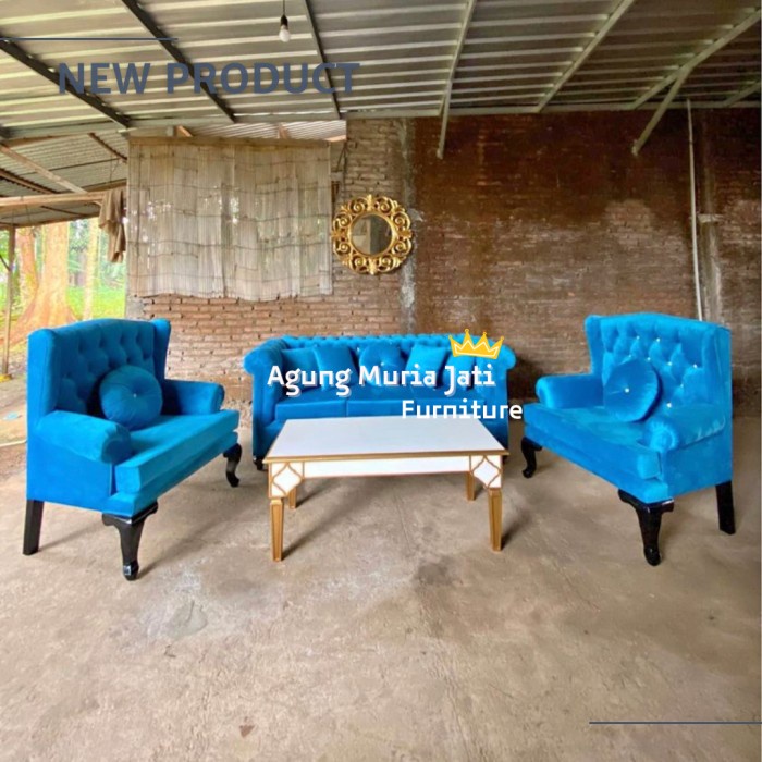 Sofa Set Klasik Modern Mewah Bludru