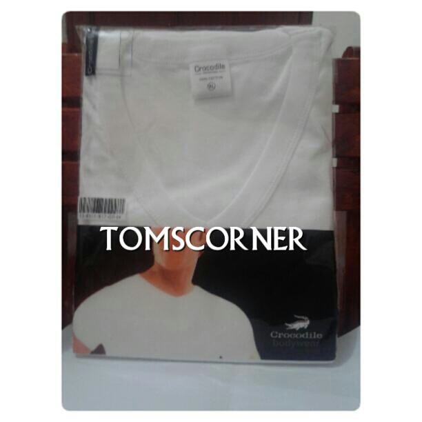 best -Kaos dalam Crocodile | kaos oblong pria Putih | O neck V neck - Putih, S - V neck 817
