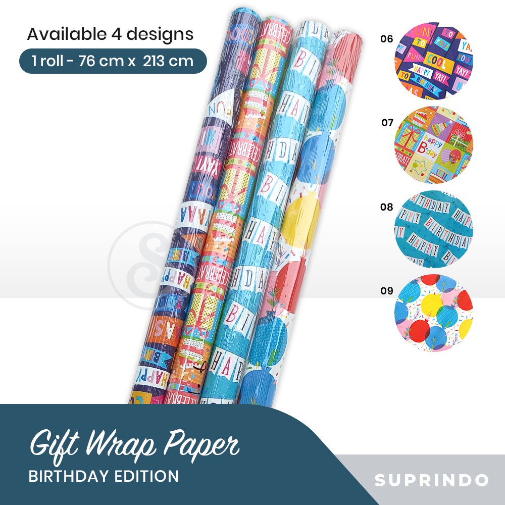 

Kertas Kado anak BESAR JUMBO Happy birthday Gift wrap 13 Motif