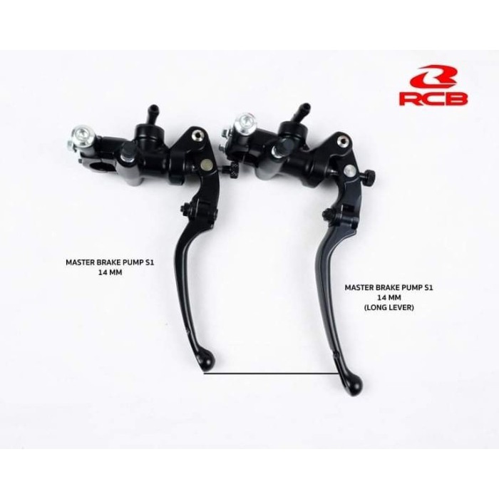 MASTER REM RCB S1 LONG LEVER 14 MM KIRI HITAM ORIGINAL