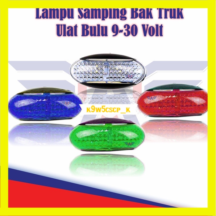 Lampu Samping Bak Truk Ulat Bulu 10-30 Volt