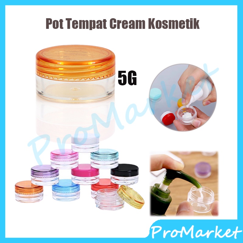 Pot Cream 5 Gram Jar Wadah Serum / Kosmetik Aneka Warna / Tempat Botol Cream Pot Jar Kosongan / Refi