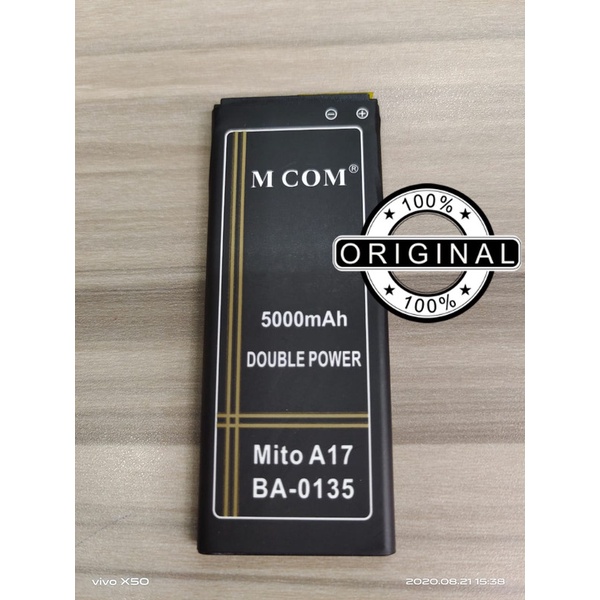Battery Batre Baterai Double Power Mcom  Mito A17 Fantasy X BA-000135 BA000135 Kapasitas 5000 mah