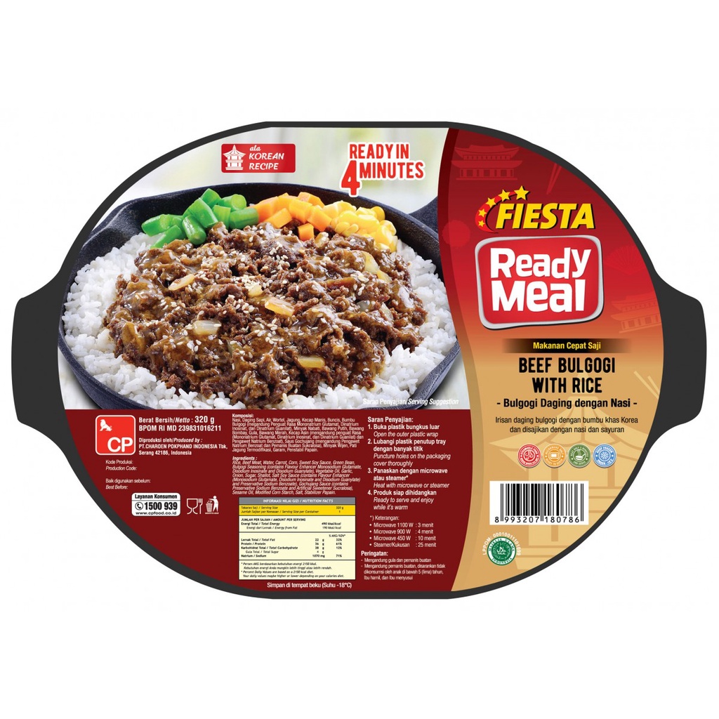 

FIESTA READY MEAL BEEF BULGOGI WITH RICE 320GR / Makanan Siap Saji