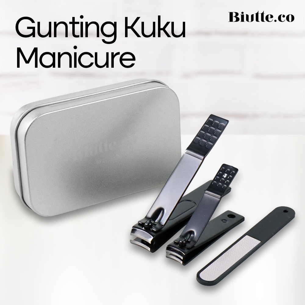 Manicure Set Gunting Kuku Pedicure Premium/Gunting Kuku /Manicure 3 PCS Black/set gunting kuku
