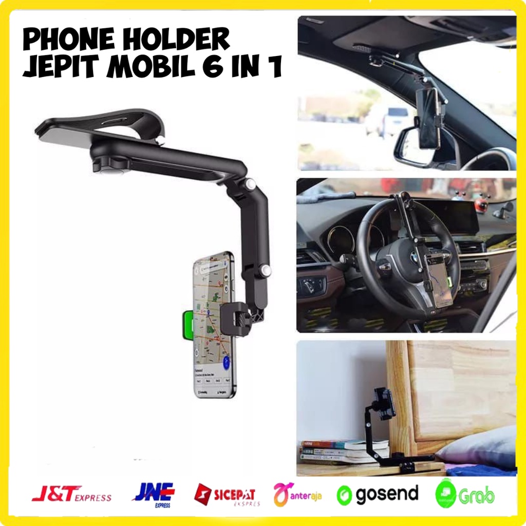 Holder Hp Hd 58 Di Mobil Sunvisor Car Phone Holder Jepit Mobil 6 in 1 HD58 HD-58 stand Handphone Pen