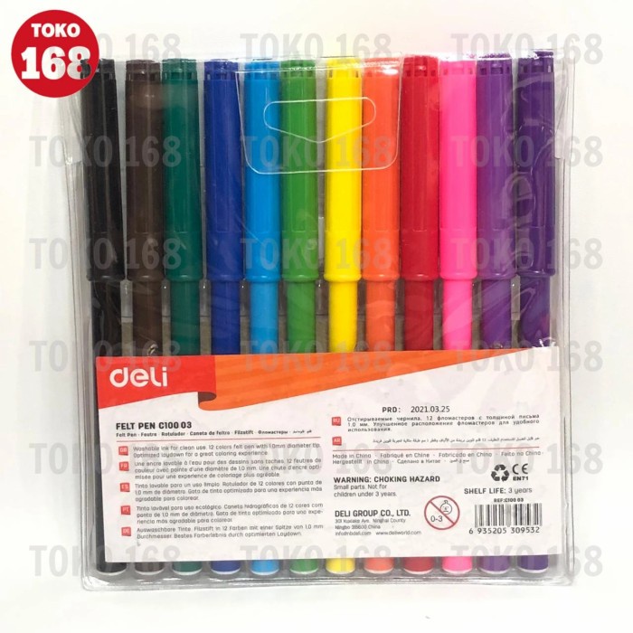 

DELI Felt Pen 24 Colors / Spidol Warna 24 Warna C10023 SET