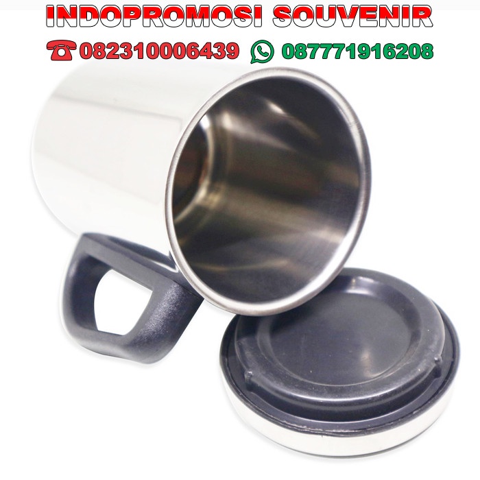 MUG STAINLESS/MUG SI/CANGKIR GELAS/MUG CUSTOM LOGO - POLOS