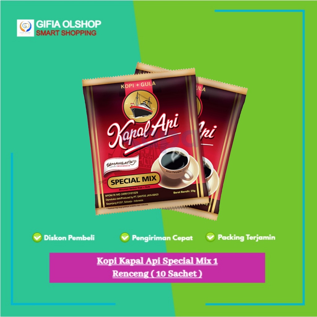 

kopi kapal api spesial mix 1 renceng 10 sachet