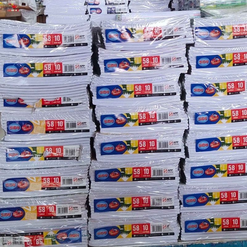 

Buku Tulis SIDU SINAR DUNIA 58 LEMBAR ISI 10 BUKU /Buku tulis 58 (Isi 10 Pcs)/perlengkapan sekolah/alal-alat sekolah