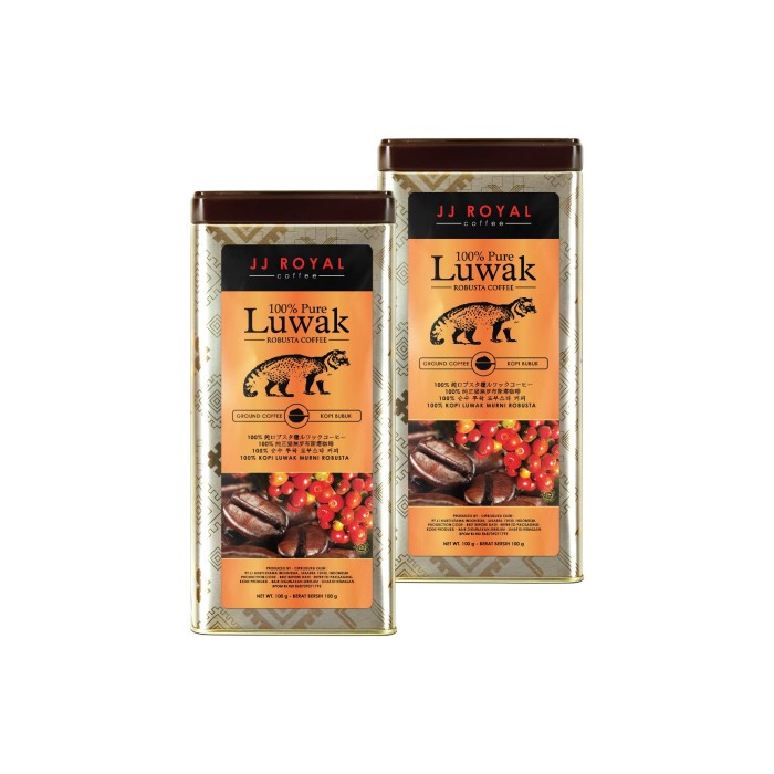 

Bundling Duo JJ Royal Coffee 100% pure Luwak Ground Tin 100g