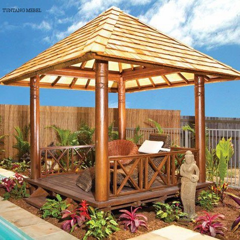 Termurah gazebo taman / gazebo kayu jati / gazebo ukir / saung gazebo ukir