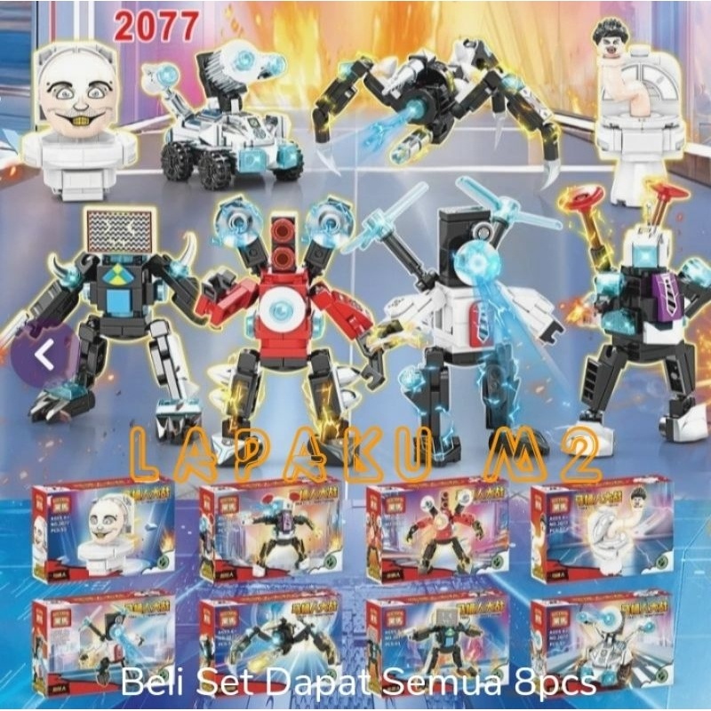 new skibidi Lego Skibidi Toilet Camera Speaker man Set isi 8