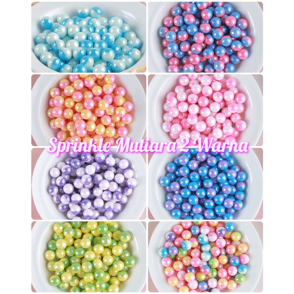 

Sprinkle Mutiara 2 Warna Trimit Sprinkles Hiasan Kue Cake Tart Decoration Edible