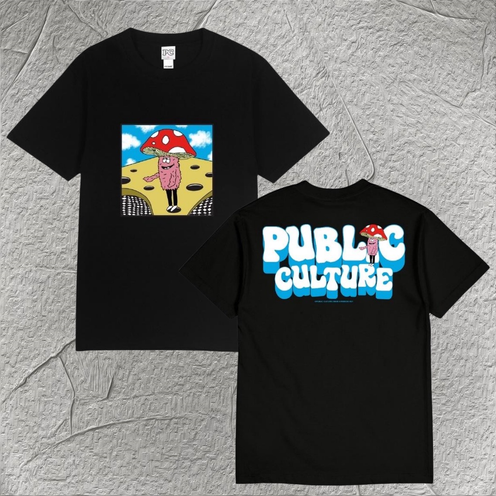 【HOT】 Public Culture - Shroom Tee - Black Fashion T-Shirt