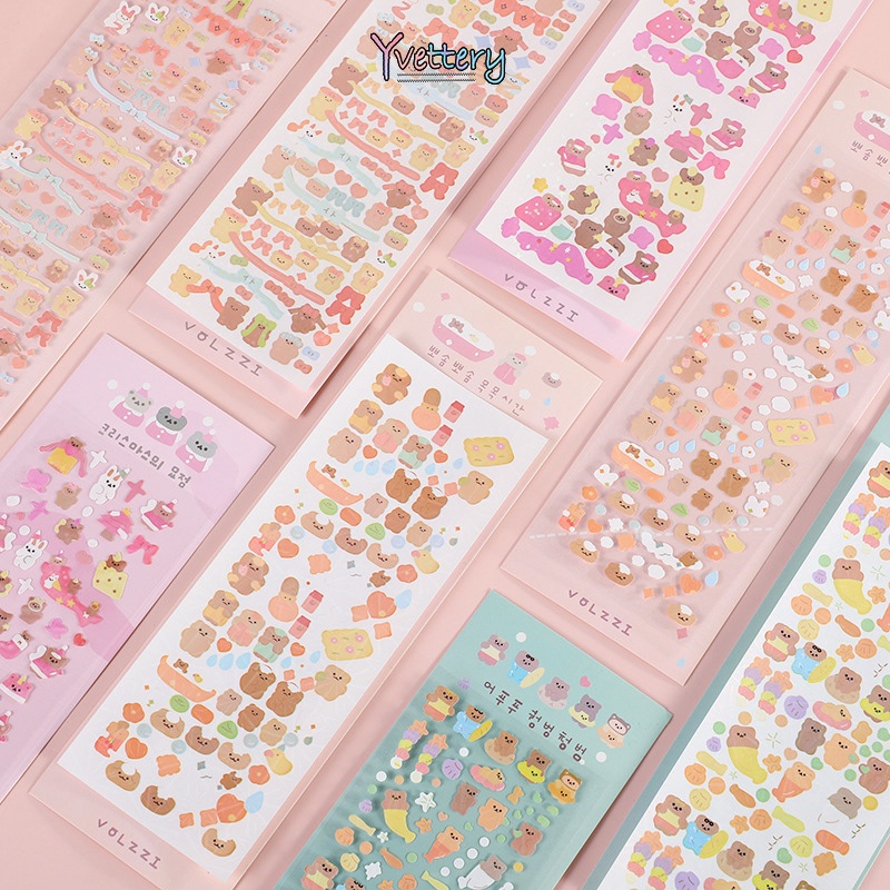 

❤️COD Stiker cinta Korea ins stiker beruang laser yang lucu-Yy