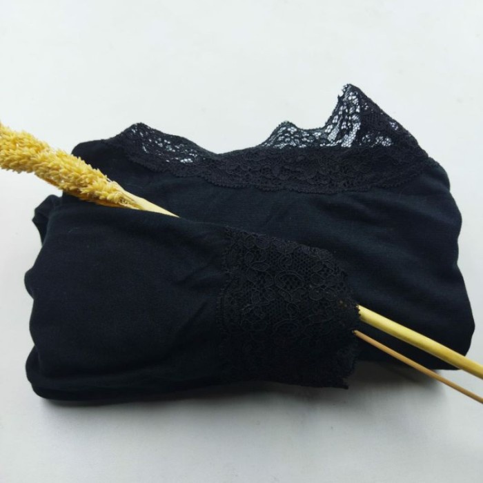 MANSET BAJU WANITA RENDA STANDAR RAYON  - Hitam