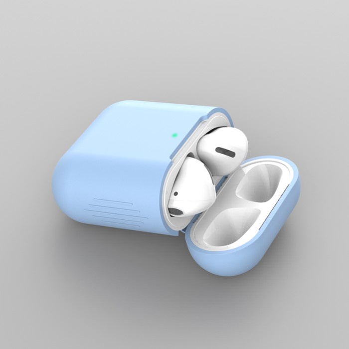 Soft Case Only Airpods Gen 1 / Gen 2 Polos Plain Simple Inpods 12 i12 - Sky Blue