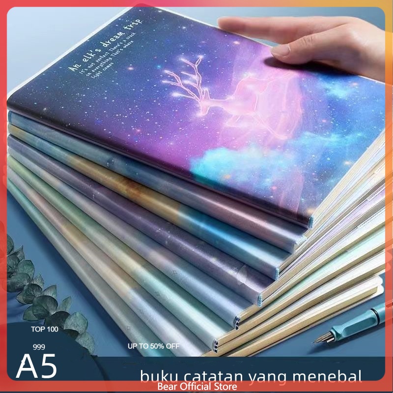 

Buku catatan A5 sampul PVC/buku catatan sekolah sampul karet tebal isi 56 lembar