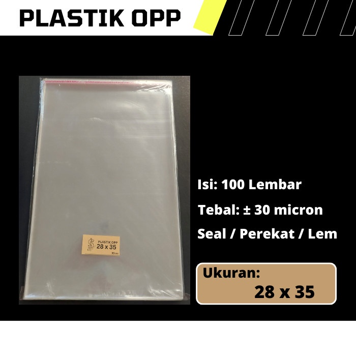 Plastik OPP Ukuran 28 cm x 35 cm / 28x35 cm / 28 x 35 cm