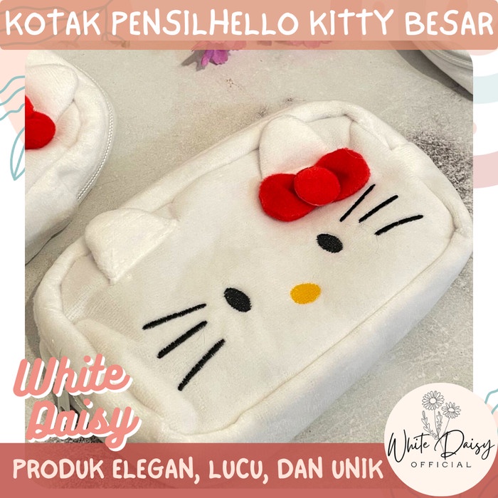 

Kotak pensil kain Hello Kitty besar premium tempat pensil 20 x 12 cm