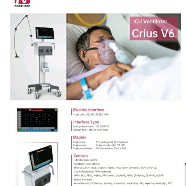 Northem Crius 6 ICU turbine Ventilator
