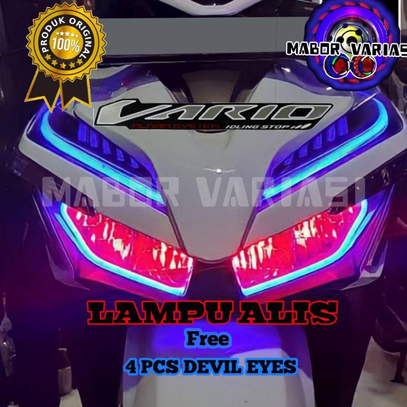 PAKET LAMPU ALIS VARIO 125 150 4PCS BONUS 4 DEVIL EYES MERAH