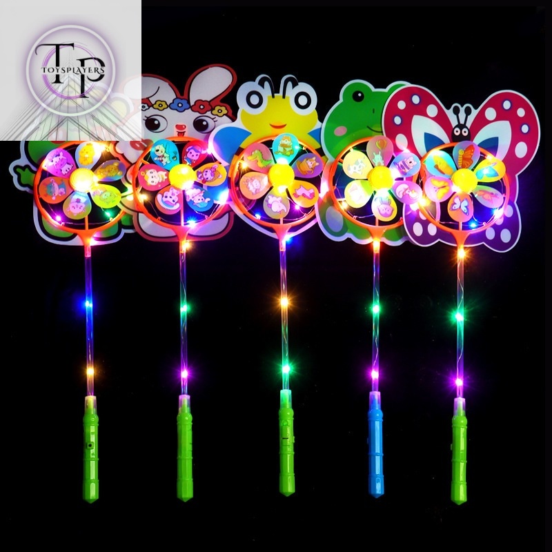 Toysplayers.id - MAINAN KINCIR ANGIN LED KARAKTER CUTE / KINCIR ANGIN /LAMPU LED RAINBOW DISCO