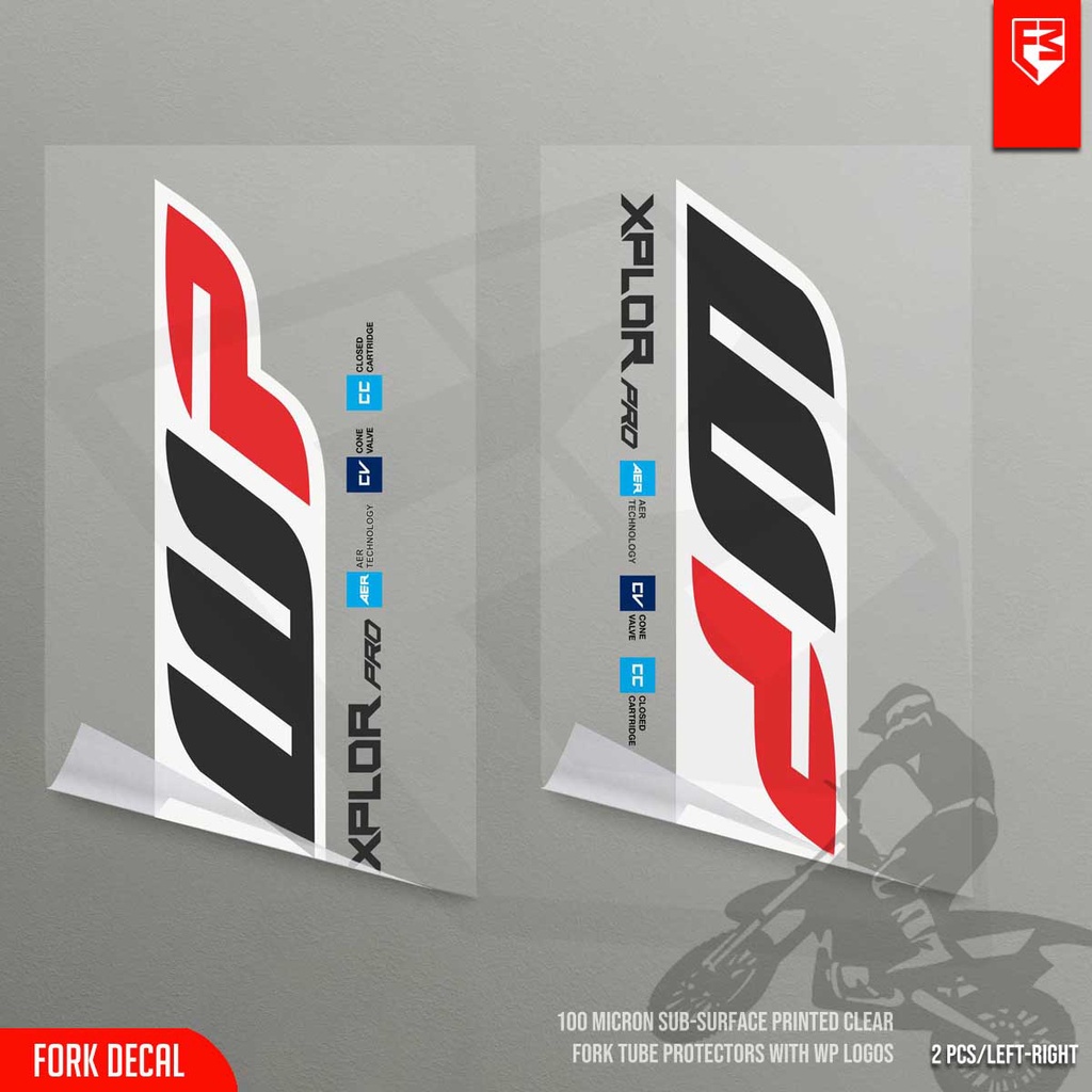 Upper Fork Decal Sticker USD WP 04 Clear shock crf klx wr155 ktm