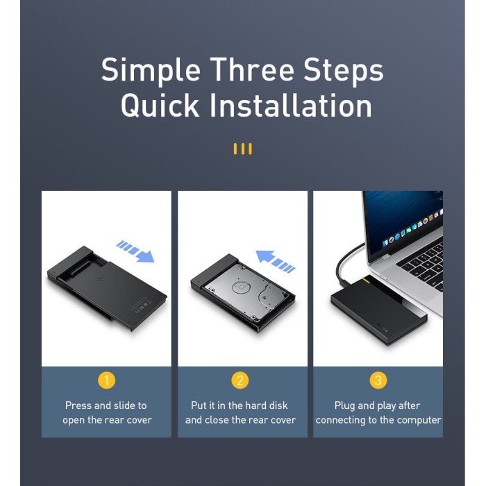 Baseus HDD/SSD Enclosure 2.5 inch SATA Type-C USB 3.0 - Micro B to USB
