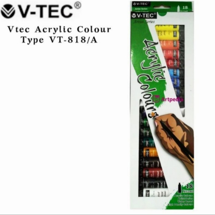 

V-TEC Cat Acrylic 18 x 12ml 818A 18 Warna