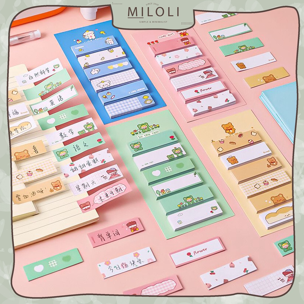 

[MILOLI] 6Pad STICKY NOTES GIRL ANIMAL PATTERN Memo Mini Sticky Pad - C0048