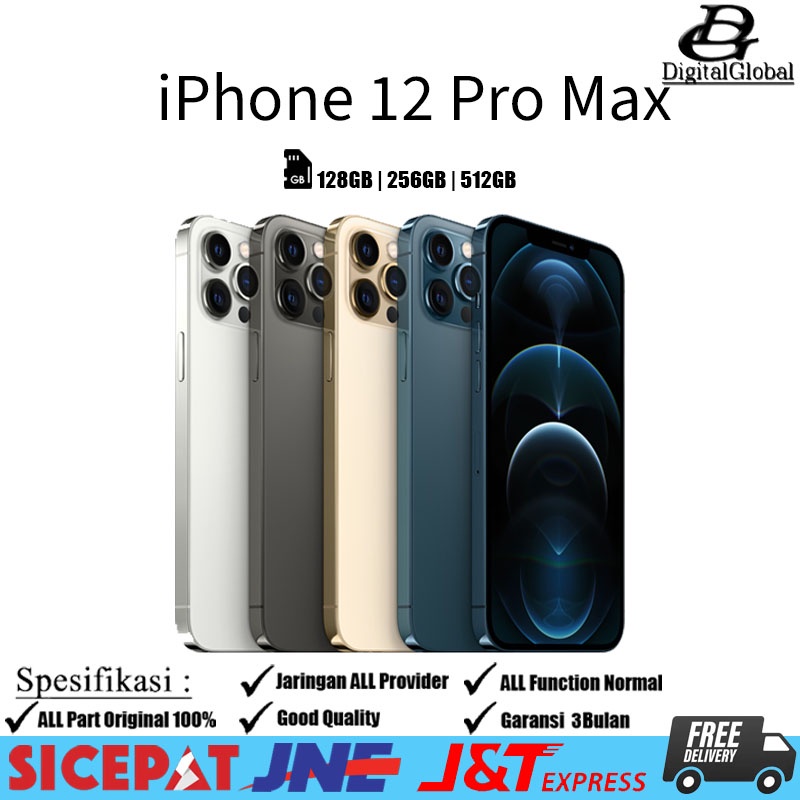 iPhone Second 12 Pro Max /128GB 256GB 512GB Second Fullset Mulus 100% Original