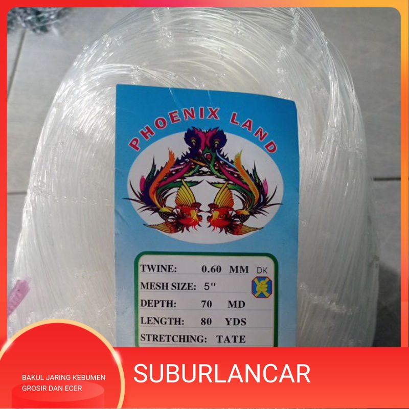 Jaring ikan 5 inchi 0.60 70md/80yds tate jaring ikan murah pukat jaring ikan