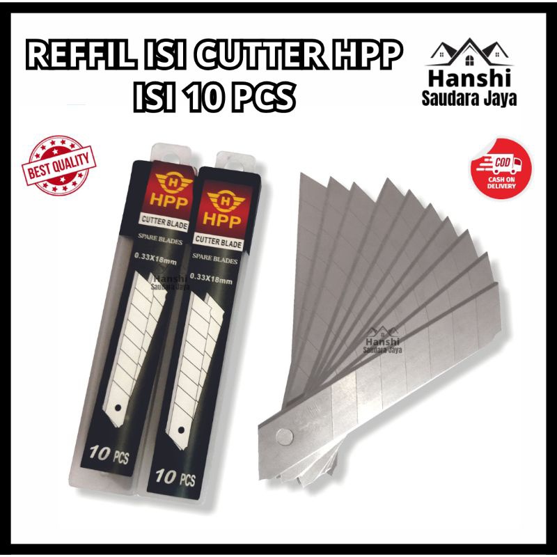 

PERKAKAS HPP Refill Cutter Besar 10 PCS Mata Cutter Berkualitas Isi Mata Pisau Kater INDONESIA