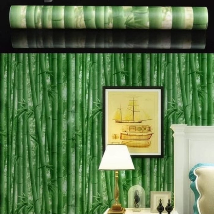 Nuansa Wallpaper Bambu Hijau - Wallpaper Dinding