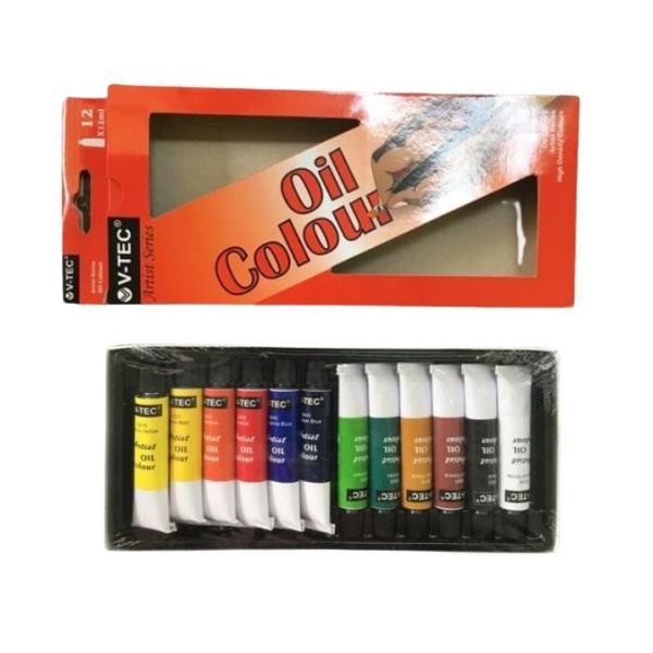 

Vtec Artist Series Oil Colour Set 12 x 12 ml Cat Minyak V-TEC VT-1386/O VT-09812