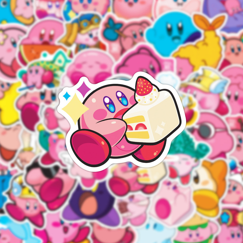 

10/30/50pcs Kawaii Kirby Cartoon Stickers Anime Graffiti Decals DIY Computer Desktop Bike Aesthetic Cute Sticker Fun for Kid Toy