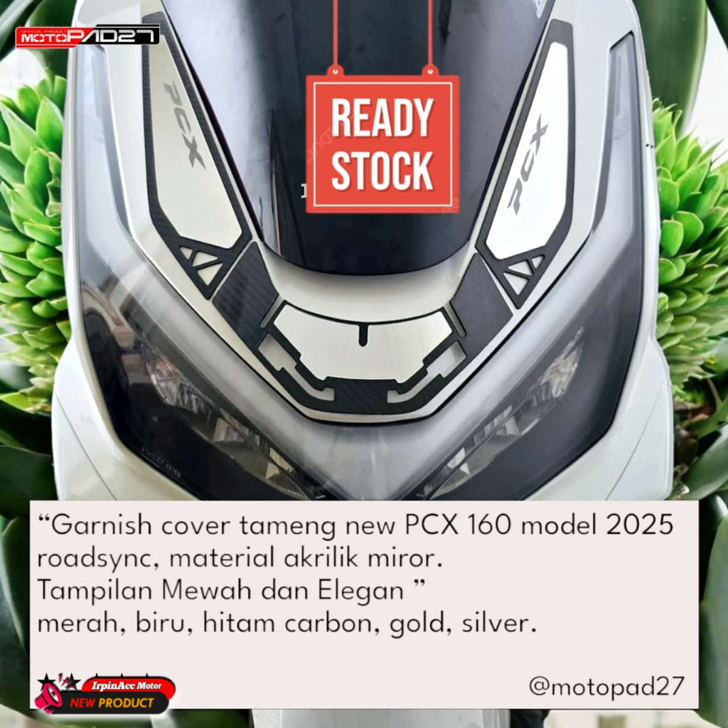 Garnis Tameng Body Depan PCX 160 2025 Roadsync Bahan Kaca Akrilik