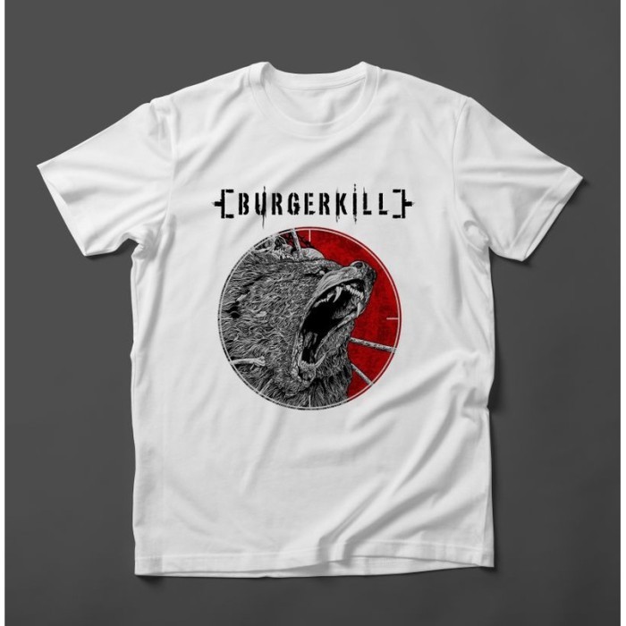 KAOS PENDEK BURGERKILL KAOS BAND KAOS MUSIC ORIGINAL DISTRO - Putih,
